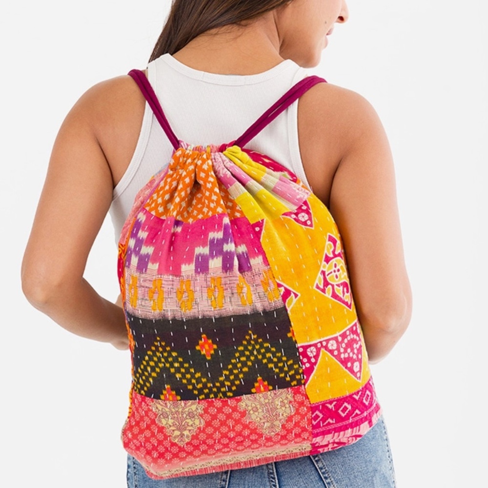 NEW! by Sevya Handmade Kantha Boho BackPack - Picture 4 of 6